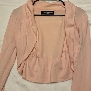 Pink Karl lagerfeld sweater. Perfect for over a dress or tank.